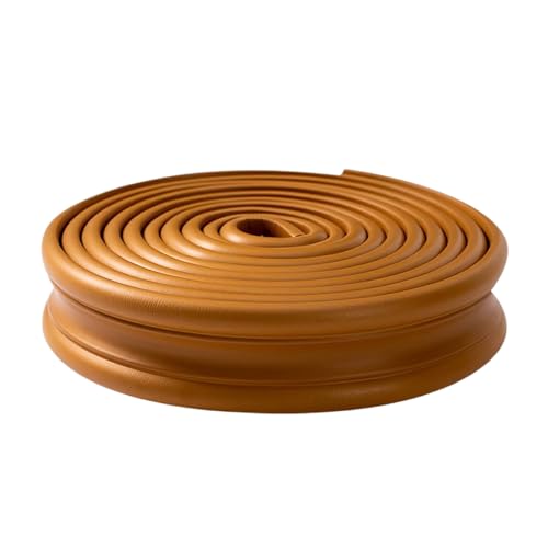 Selbstklebende Fußleiste, Selbstklebende Gummi-Fußleiste, 5 m x 65 mm, Rosa und Braun(Wood Color) von LQRCTRY