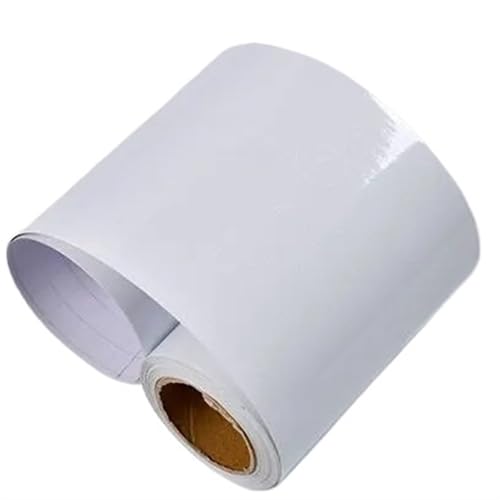 Selbstklebende Fußleiste, Selbstklebende Sockelleiste aus PVC, mehrfarbig, 8/10/12 cm x 5 m(Pearl White-lg1004,12cm X 5m) von LQRCTRY