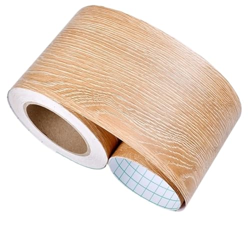 Selbstklebende Fußleiste, Selbstklebende Sockelleiste aus PVC, mehrfarbig, 8/10/12 cm x 5 m(Wood Grain-mxm-1010,8cm X 5m) von LQRCTRY