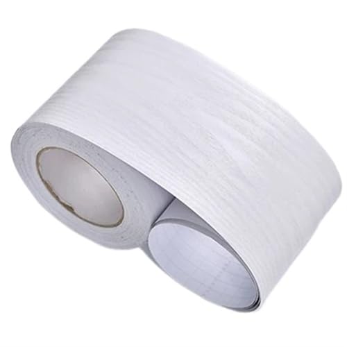 Selbstklebende Fußleiste, Selbstklebender PVC-Aufkleber for Sockelleisten, mehrfarbig, mehrere Größen(White Wood Texture,Width15cm x 5m) von LQRCTRY