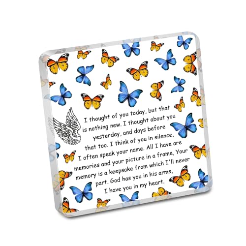 LQRI Acryl-Schild mit Aufschrift "I Thought of You Today", Acrylschild, Dekoration, Trauergeschenk in Erinnerung an einen geliebten Menschen (transparent) von LQRI