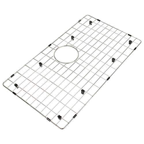 LQS Unteres Gitter für Küchenspüle und Spülbeckenschutzgitter aus Edelstahl, 26 11/16 Zoll x 14 3/4 Zoll mit hinterem Ablaufloch für einzelne handgefertigte Spülbecken von LQS