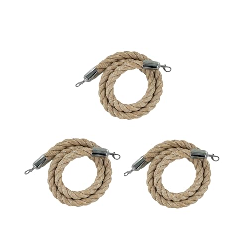Absperrseil mit Karabinerhaken, Absperrseil, gedrehte Pfostenseile mit Karabinerhaken für Pfosten, Ständer, Warteschlangenteiler, Mengenkontrolle des Hotels (Größe: 60 cm, Farbe: 2) von LQSYBHD
