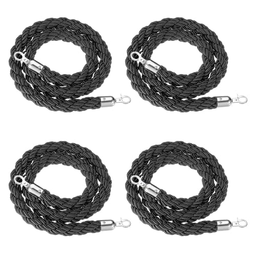 LQSYBHD 6 Ft/72in/182cm Rungenseil mit Snap Hooks,Absperrseil,Absperrkordel,Samtseil, Handlaufseil,für Partydekoration,Events Auf Dem Roten Teppich,Eröffnung(Size:10ft) von LQSYBHD