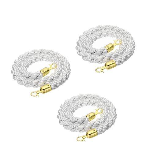 LQSYBHD Hängeseil, gedrehte Pfostenseile mit Karabinerhaken, Teppichseile mit Haken, Stehseil, Menschenmengenkontrolle, Partydekoration, große Öffnung (Größe: 60 cm, Farbe: 2) von LQSYBHD