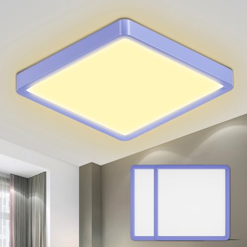 LQWELL® Deckenleuchte LED Deckenlampe, IP44 Wasserfest Badlampe Quadrat Flach 18W 3000K 1600LM Modern Schlicht Lampe Dünn für Wohnzimmer Badezimmer Schlafzimmer Küche Flur Keller Büro, 220 * 24mm von LQWELL