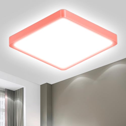 LQWELL® Deckenleuchte LED Deckenlampe, IP44 Wasserfest Badlampe Quadrat Flach 18W 6000K 1600LM Modern Schlicht Lampe Dünn für Wohnzimmer Badezimmer Schlafzimmer Küche Flur Keller Büro, 220 * 24mm von LQWELL