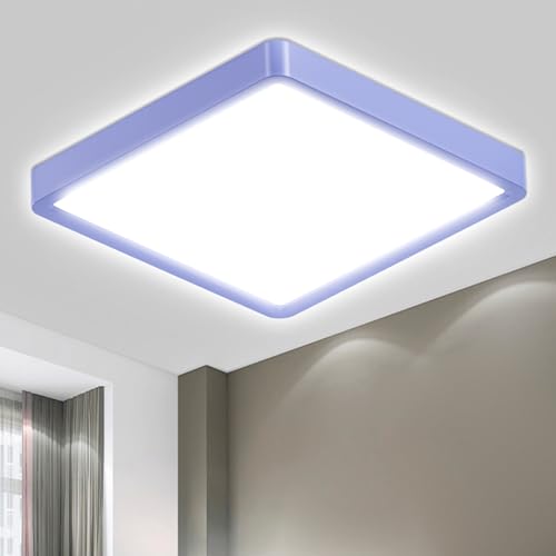 LQWELL® Deckenleuchte LED Deckenlampe, IP44 Wasserfest Badlampe Quadrat Flach 18W 6000K 1600LM Modern Schlicht Lampe Dünn für Wohnzimmer Badezimmer Schlafzimmer Küche Flur Keller Büro, 220 * 24mm von LQWELL