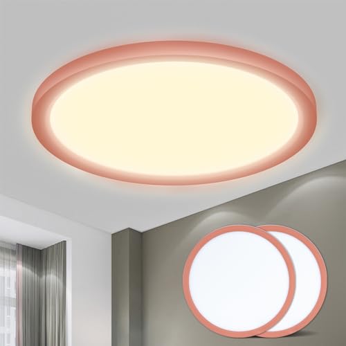 LQWELL® Deckenleuchte LED Deckenlampe, IP44 Wasserfest Badlampe Rund Flach 18W 3000K 1600LM Modern Schlicht Lampe Dünn für Wohnzimmer Badezimmer Schlafzimmer Küche Balkon Keller Büro, 220 * 24mm von LQWELL