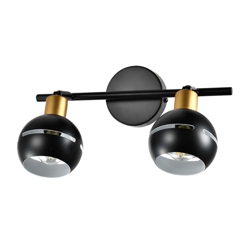 LQWELL® LED Deckenleuchte Strahler 2er, Deckenstrahler Schwarz Deckenspots E14 Deckenlampe Drehbare Wandlampe Küchenleuchte 2 Flammig für Schlafzimmer Wohnzimmer Esszimmer Bar Geschäft Studio von LQWELL