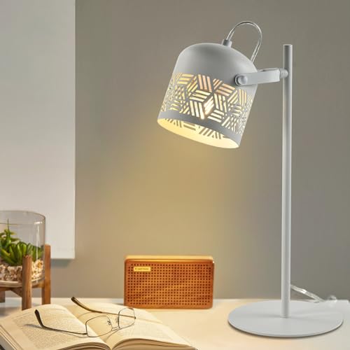 LQWELL® LED Tischlampe, Retro Palaststil Tischleuchte, E27 Nachttischlampe, Metall Schreibtischlampe Esstischlampe für Schlafzimmer Esszimmer Bibliothek Museum Studio Büro Bar Geschäft Dekor von LQWELL
