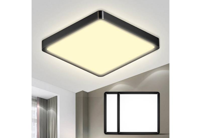 LQWELL Deckenleuchte LED Deckenlampe,Badlampe Quadrat Flach 2 Stück, LED fest integriert, 18W 1600LM Modern Schlicht Lampe Dünn, 220 * 24mm, für Wohnzimmer Badezimmer Schlafzimmer Küche Flur Keller Büro von LQWELL
