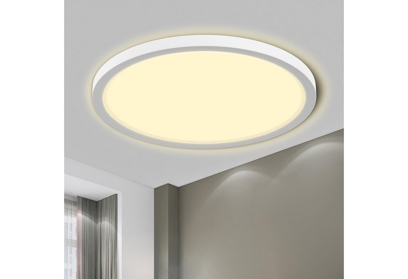 LQWELL LED Deckenleuchte Deckenleuchte, LED Badezimmerlampe Badlampe Flach Rund, LED fest integriert, Badlampe Rund Flach Modern Schlicht Lampe Dünn, 24W, 3000K, ∅30CM, 2600LM LQWELL LED Deckenleuchte Deckenleuchte, LED Badezimmerlampe Badlampe Flach Rund, LED fest integriert, Badlampe Rund Flach Modern Schlicht Lampe Dünn, 24W, 3000K, ∅30CM, 2600LM von LQWELL