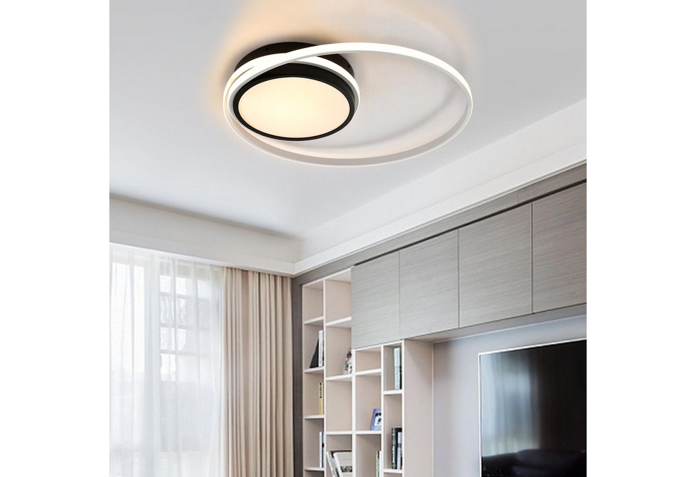 LQWELL LED Deckenleuchte Modern Schlafzimmerlampe Deckenlampe, 34.5W, Warmweiß 3000K, 590 * 90mm, Küchenlampe aus Aluminium, für Wohnzimmer Schlafzimmer Küche Balkon Flur Keller Büro von LQWELL