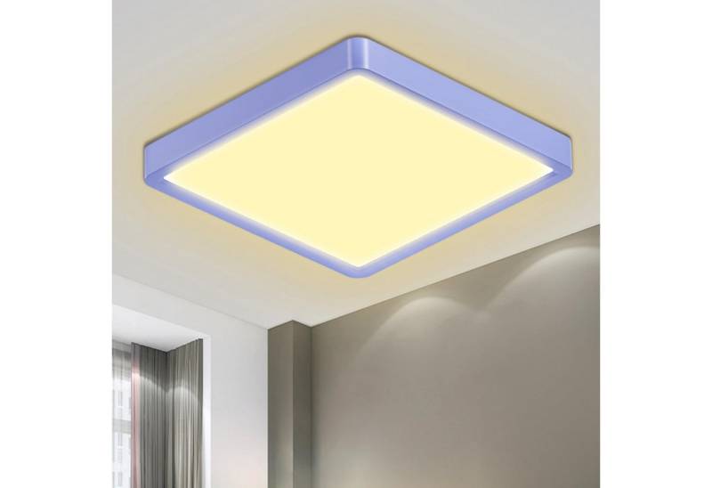 LQWELL LED Deckenleuchte Quadrat Flach LED Deckenlampe, 18W,1600LM, LED fest integriert, Tageslichtweiß, Modern Schlicht Lampe Dünn von LQWELL
