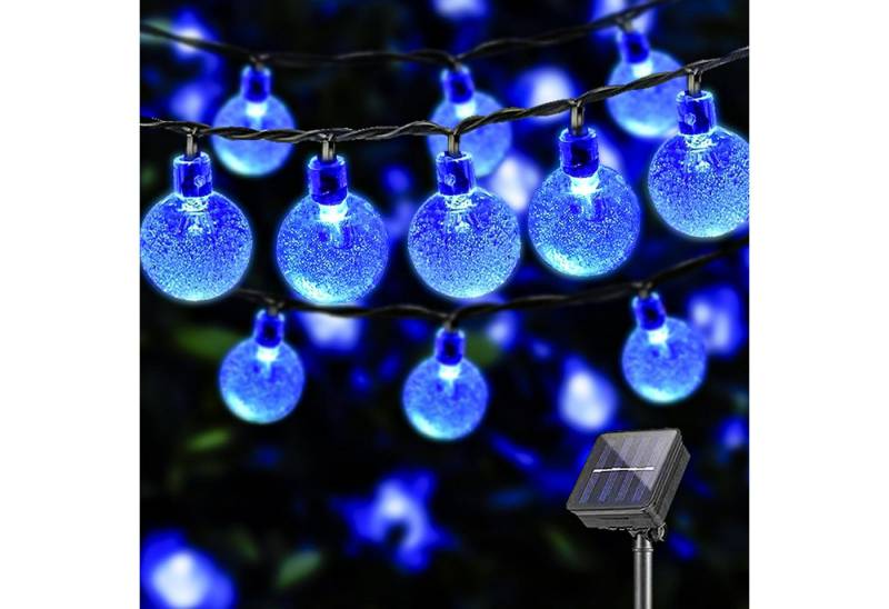 LQWELL LED Solarleuchte LED Kugel-Lichterkette Außen Solar Gartenleuchte, Kettenlicht Kristall Kugeln, Garten Terrasse Balkon Hochzeit Party Fenster von LQWELL