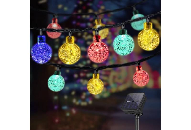 LQWELL LED Solarleuchte LED Kugeln Lichterkette Außen Solar Gartenleuchte, LED, Bunt, 10M 40LED 8 Modi 33FT IP65 Lichterkette von LQWELL