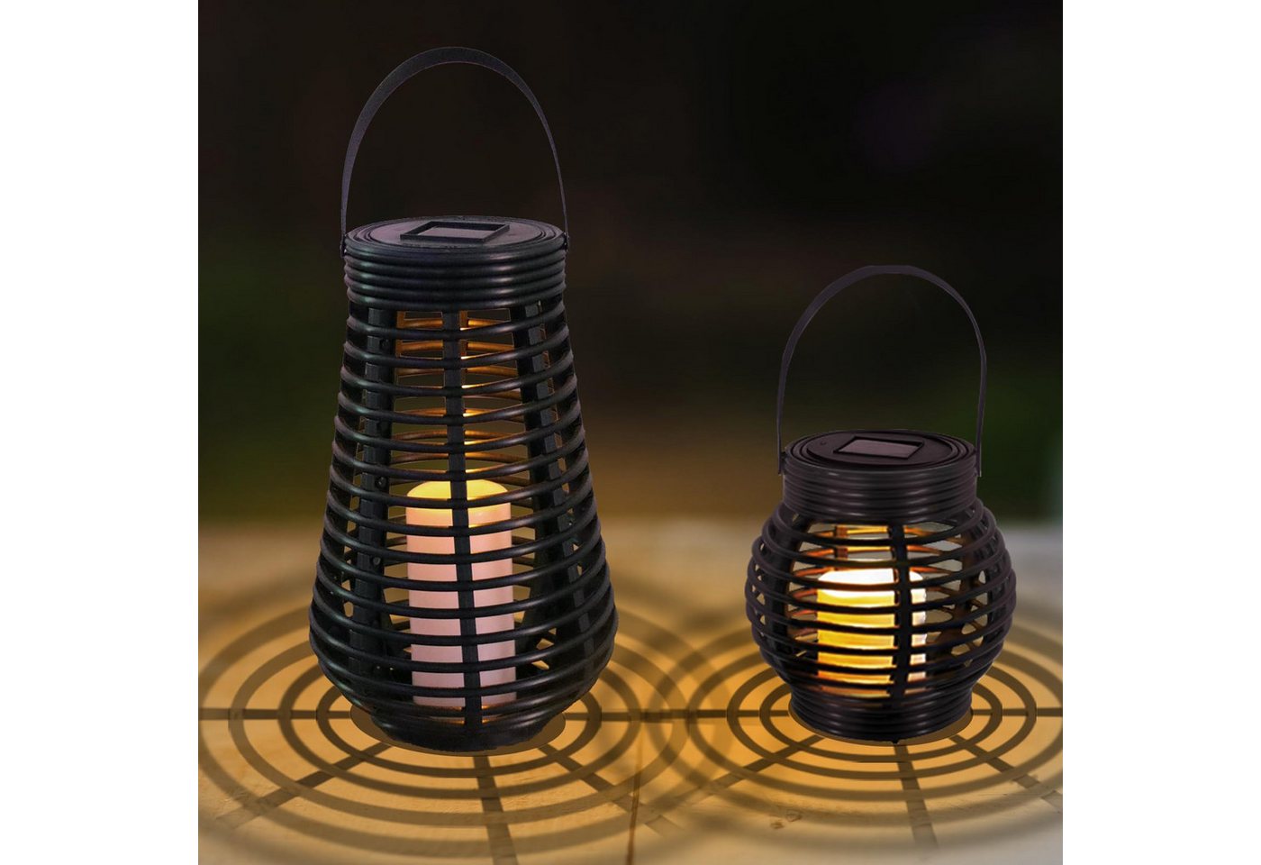 LQWELL LED Solarleuchte Rattan Solarlampen für Garten Außen, LED, Warmweiß, Wasserdichte von LQWELL