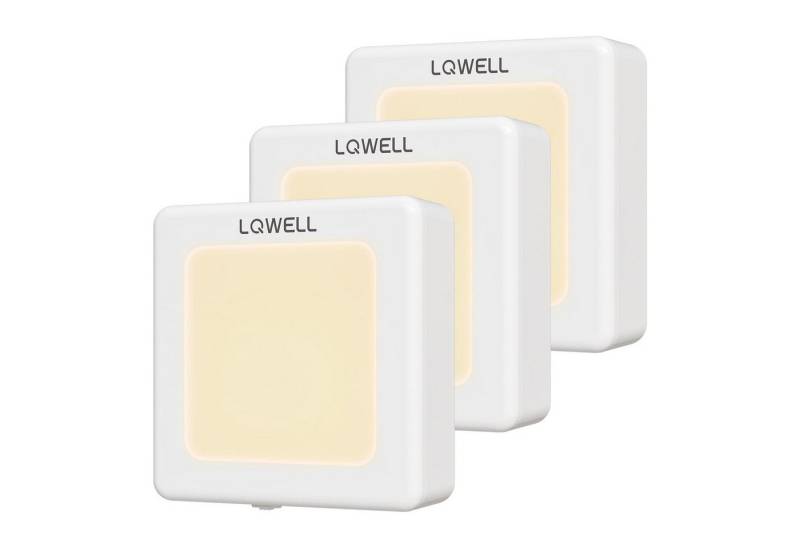 LQWELL LED Steckdosenleuchte Nachtlicht Steckdose Faltbar mit Dämmerungssensor, Nachtlampe Einstellbare Helligkeit, LED fest integriert, Automatisch Steckdosenlicht, Orientierungslicht Warmweiß, Bewegungsmelder, 1/2/3 Stück LED Nachtlicht Kinder von LQWELL