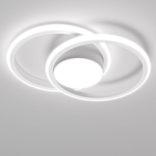 LQWELL Modern Led Deckenleuchte, LED Deckenlampe 48cm, 2-Ringe Design, 62W 6500K 6950LM IP44 Wasserfest Schlafzimmerleuchte Wohnzimmerleuchte aus Metall+Acryl als Badezimmer Küche Keller Büro LQWELL Modern Led Deckenleuchte, LED Deckenlampe 48cm, 2-Ringe Design, 62W 6500K 6950LM IP44 Wasserfest Schlafzimmerleuchte Wohnzimmerleuchte aus Metall+Acryl als Badezimmer Küche Keller Büro von LQWELL