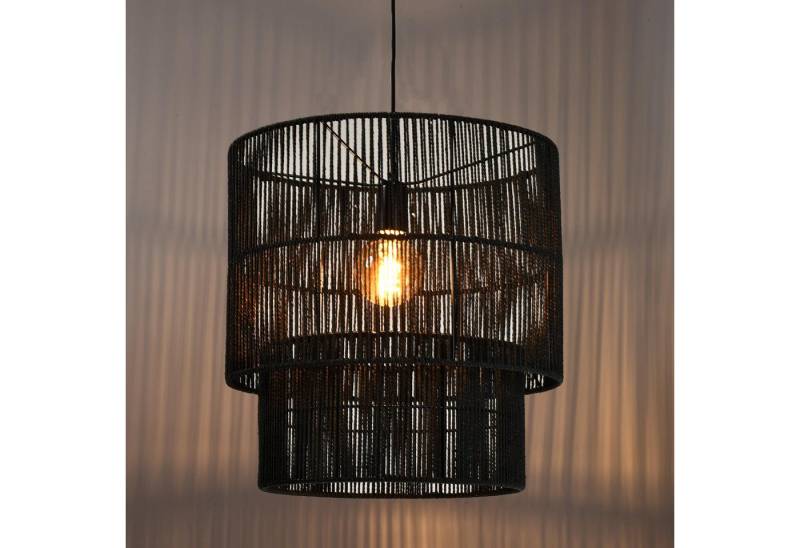 LQWELL Pendelleuchte E27 Hängelampe, Retro Pendelleuchte, ohne Leuchtmittel, Linen Schwarz Braun Kronleuchter, für Wohnzimmer Schlafzimmer Esszimmer Bar Hotel Geschäft Studio Cafés von LQWELL