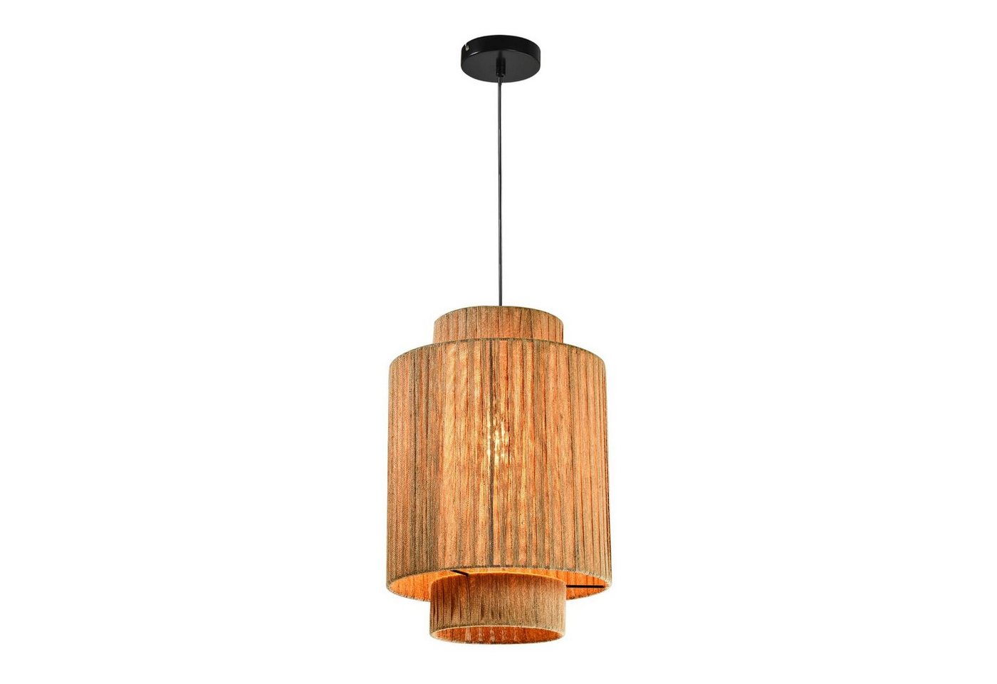 LQWELL Pendelleuchte E27 Hängelampe Deckenleuchte Deckenleuchter, Retro Deckenlampe Hängeleuchte 1 Flammig, Linen Beige Kronleuchter, für Wohnzimmer Schlafzimmer Esszimmer Bar Hotel von LQWELL