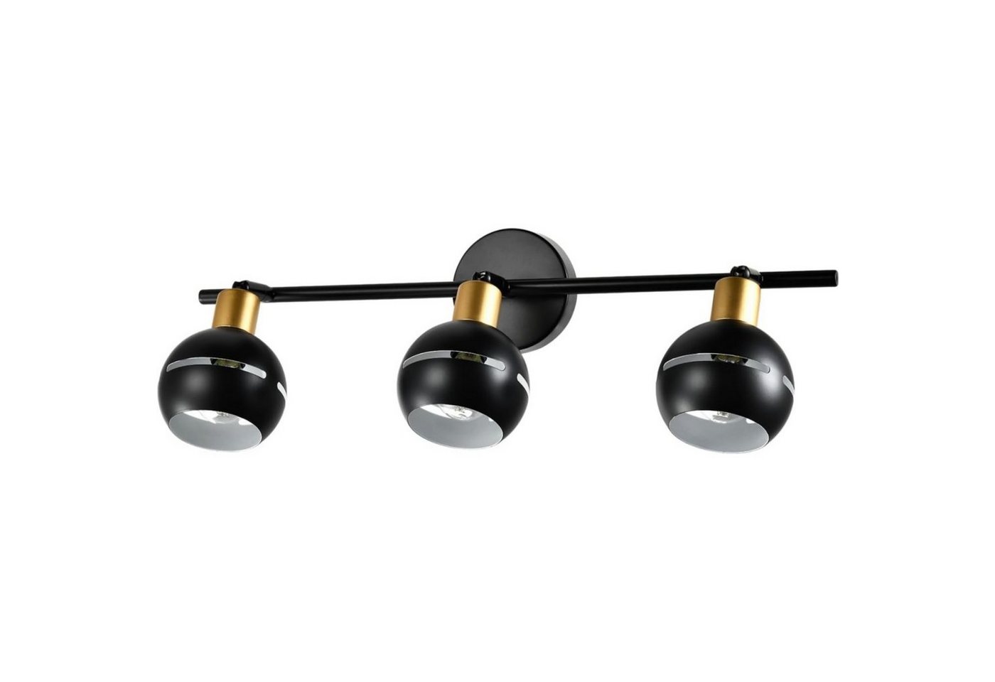 LQWELL Wandleuchte E27 Deckenlampe Drehbare Wandlampe, LED Deckenleuchte Strahler, Deckenstrahler, für Schlafzimmer Wohnzimmer Esszimmer Bar Geschäft Studio, Mattschwarz Metall, 3 Flammig von LQWELL