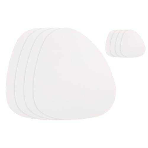 LQXHZ 2/4/6 Set Pu Leder -Tischematen -kompatibel mit Tischmatte wasserdichte Nicht -Schlupf Coaster Set Cup Wine Table Pad Serviette for Küche(4sets White) von LQXHZ
