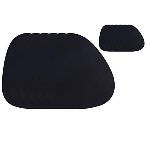 LQXHZ 2/4/6 SET Pu Leder -Tischematen -kompatibel mit Tischmatte wasserdichte Nicht -Schlupf Coaster Set Cup Wine Table Pad Serviette for Küche(6sets black) von LQXHZ