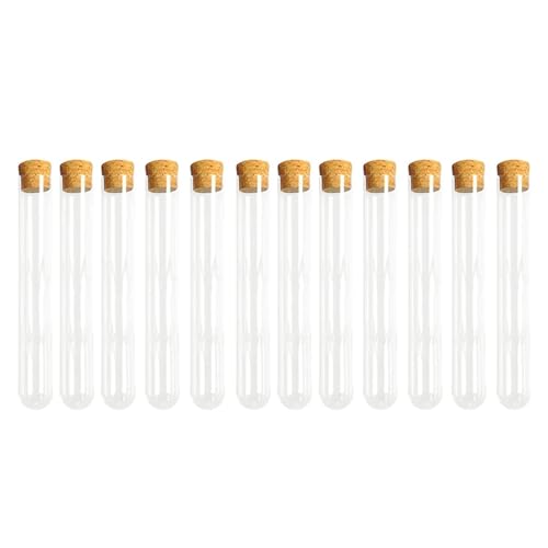LQXHZ 30Pcs Clear Plastic Test Tubes With Cork Stoppers Portable Snack Containers Lab Equipment Storage Vials Test Tube Educational LQXHZ 30Pcs Clear Plastic Test Tubes With Cork Stoppers Portable Snack Containers Lab Equipment Storage Vials Test Tube Educational von LQXHZ