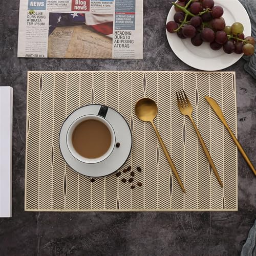 LQXHZ 4/ 6pcs Abendessen Tischemat Gold Anti-Heiße Esstisch Matte Steak Plattenpolster Tabelle Tischemat Restaurant Hollow Matte(Golden,6 PIECES_45X30CM) von LQXHZ