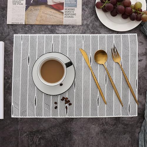 LQXHZ 4/ 6pcs Abendessen Tischemat Gold Anti-Heiße Esstisch Matte Steak Plattenpolster Tabelle Tischemat Restaurant Hollow Matte(Silver,4 PIECES_45X30CM) von LQXHZ