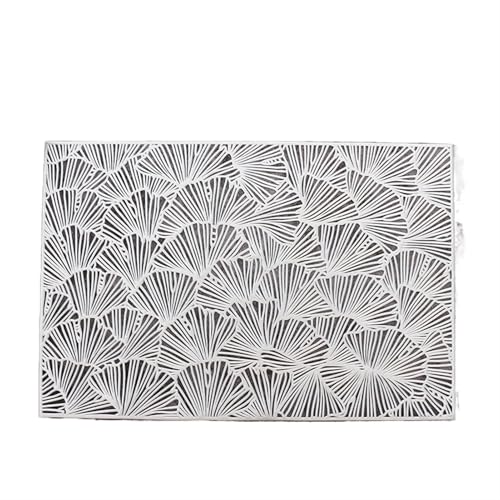 LQXHZ 4/ 6pcs Abendessen Tischemat Gold Anti-Heiße Esstisch Matte Steak Plattenpolster Tabelle Tischemat Restaurant Hollow Matte(Silver R,6 PIECES_45X30CM) von LQXHZ