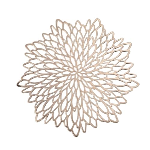 LQXHZ 4/6/ 8PCS PVC Placemat -kompatibel mit Esstisch Hohlblock Coaster Pads Tisch Tischematen Heiße Ständer Tischtisch -Set Coasters Coasters(A Rose Gold,8PCS) von LQXHZ