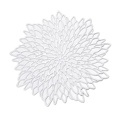 LQXHZ 4/6/ 8PCS PVC Placemat -kompatibel mit Esstisch Hohlblock Coaster Pads Tisch Tischematen Heiße Ständer Tischtisch -Set Coasters Coasters(A Silver,8PCS) von LQXHZ