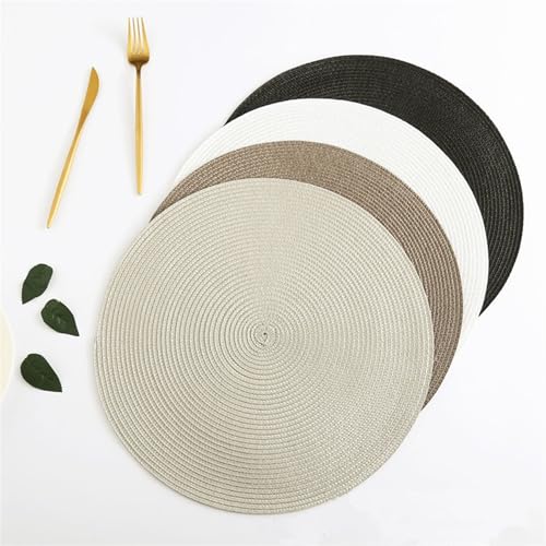 LQXHZ 4 Stück Pp Esstisch Matte gewebtes Placemat Pad Hitzefeste Schalen Kaffeetassen Coaster Tischmatten -kompatibel mit Heimküche Party Supply(Gray) von LQXHZ