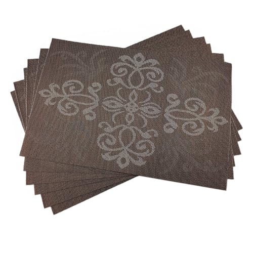 LQXHZ 4pcs wasserdichte Placemat Retro Luxus Tisch Dekorative Matten Küche Esstisch Platz MATS SCHLIESSLICHE STYLE NICHT SLUPT(Pink) von LQXHZ