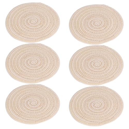 LQXHZ 6pcs Pot Trivets Großer geflochtener gewebter Trivet -Untersetzer, Baumwollfadenweitbecher Coaster Hot Pot Teller Trivet Pad Matte(Beige) von LQXHZ