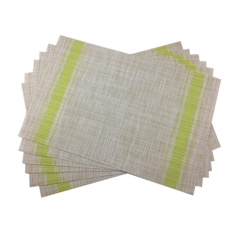 LQXHZ 6pcs schwarze Waschmaschinen Vinyl Vinyl PVC Getränkeplatzierung Nicht-rutschige Isolierung Taschen-Esszimmer-Dekorentischmatten(Classic-green) von LQXHZ