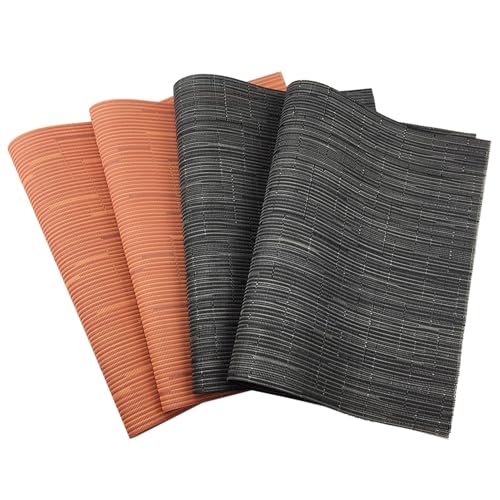 LQXHZ 6pcs schwarze Waschmaschinen Vinyl Vinyl PVC Getränkeplatzierung Nicht-rutschige Isolierung Taschen-Esszimmer-Dekorentischmatten(Classic-red) von LQXHZ
