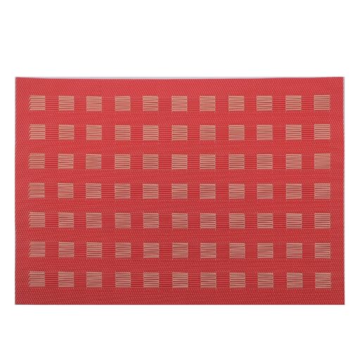LQXHZ 6pcs schwarze Waschmaschinen Vinyl Vinyl PVC Getränkeplatzierung Nicht-rutschige Isolierung Taschen-Esszimmer-Dekorentischmatten(Grid red) von LQXHZ