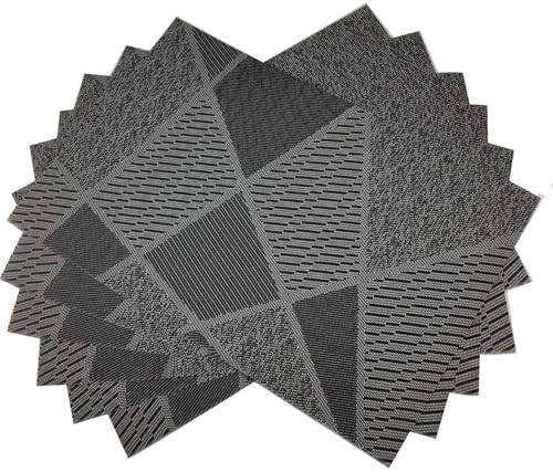 LQXHZ 6pcs schwarze Waschmaschinen Vinyl Vinyl PVC Getränkeplatzierung Nicht-rutschige Isolierung Taschen-Esszimmer-Dekorentischmatten(Wood black) von LQXHZ