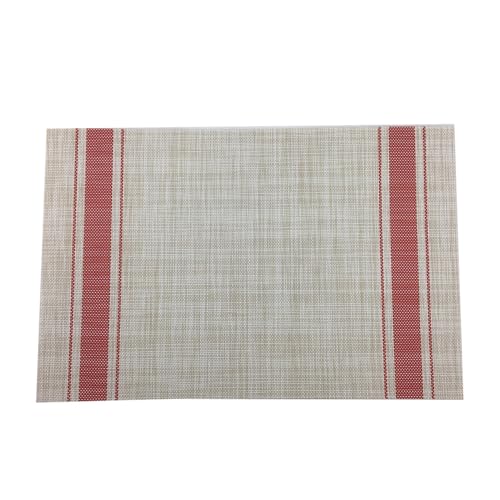 LQXHZ 6pcs Tischmatten Vinyl Nicht-Rutsch-Isolierung placemat waschbares Esszimmer Dekor Getränk Platzierungsmatte gegen heiße Matte(Classic-red) von LQXHZ