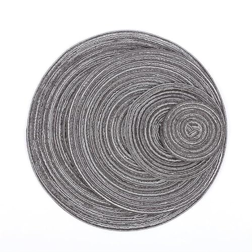 LQXHZ 8pcs/Los Küchenwerkzeuge Tischmatte runde Tischemat umweltfreundlich handgestrickte Tassenmatte -kompatibel mit Hausgartengeschirrpolster(Grey,ROUND_30CM) von LQXHZ