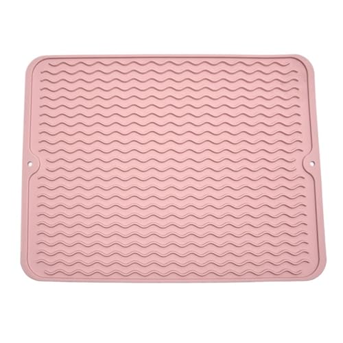 LQXHZ Große Silikonschale Trocknungsmatte 40 * 30 cm Größe Abflussmattenschutz Wärmefestes Spüle Spüle Nicht -Schlupf -Schale Entwässerungswerkzeug(Pink) von LQXHZ