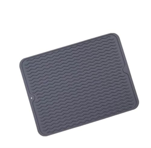 LQXHZ Große multifuktionelle Silikon -Trocknungsmatten Wärmedämmung Topf Halter Protektor Spülbecher Entlassungskissen Tisch Teppich Taschenschale Tafel(40x30cm Darkgrey) von LQXHZ