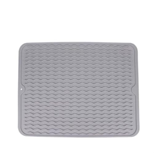 LQXHZ Große multifuktionelle Silikon -Trocknungsmatten Wärmedämmung Topf Halter Protektor Spülbecher Entlassungskissen Tisch Teppich Taschenschale Tafel(50x40cm lightgrey) von LQXHZ