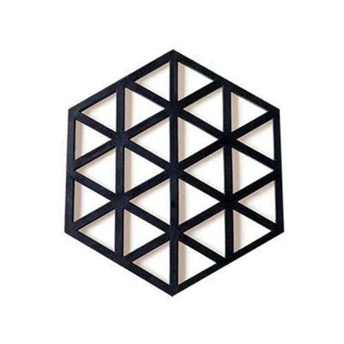 LQXHZ Hohlkarme Tee Coaster Style Haushaltswaren hohe temperaturfeste Silikon -Hitzekissen Nicht -Schlupf -Isolierung Schüssel Matte(Black) von LQXHZ