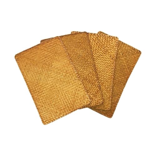 LQXHZ Packung von 4, Natural Seegras Place Mathand-gewachsener rechteckiger Rattan-Tischematen Stroh Tassenmatte Matte Kumpel LQXHZ Packung von 4, Natural Seegras Place Mathand-gewachsener rechteckiger Rattan-Tischematen Stroh Tassenmatte Matte Kumpel von LQXHZ
