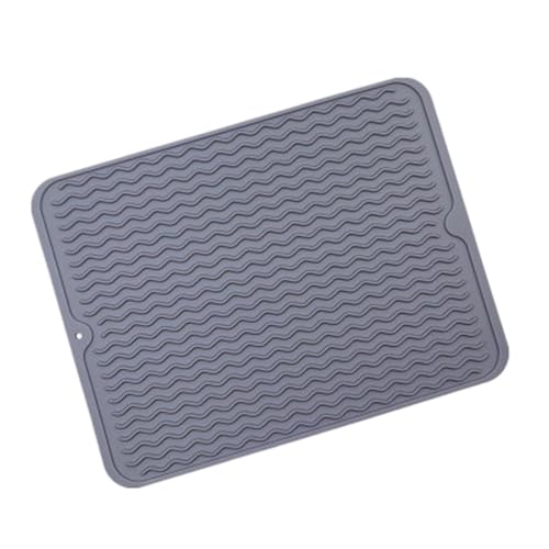 LQXHZ Rechteck Silikonschale Trocknungsmatten Hitzefantes Ablassgeschirrübung Küche Spüle Spültrocknen Töpfe Rack Abflusser(Dark Grey) von LQXHZ